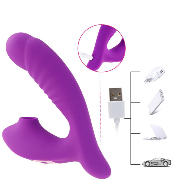 Clitoral Sucking Dildo Vibrator - USB Rechargeable