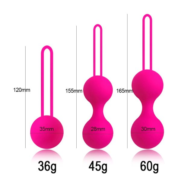 3 pink Kegel balls