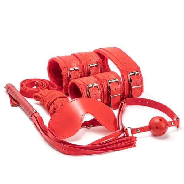 7 Piece Bondage Set - Red