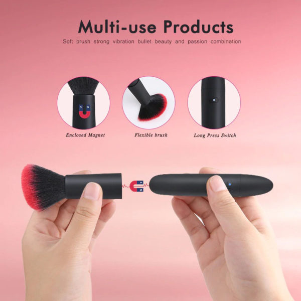 Makeup brush vibrator - magnetic