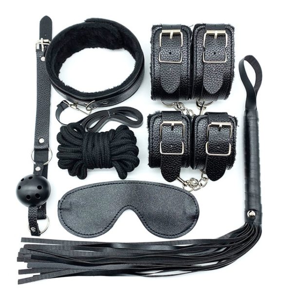 7 Piece Bondage Set - Black