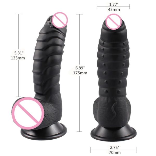 Sturdy 6.89 Dildo With Suction Cup - Black size