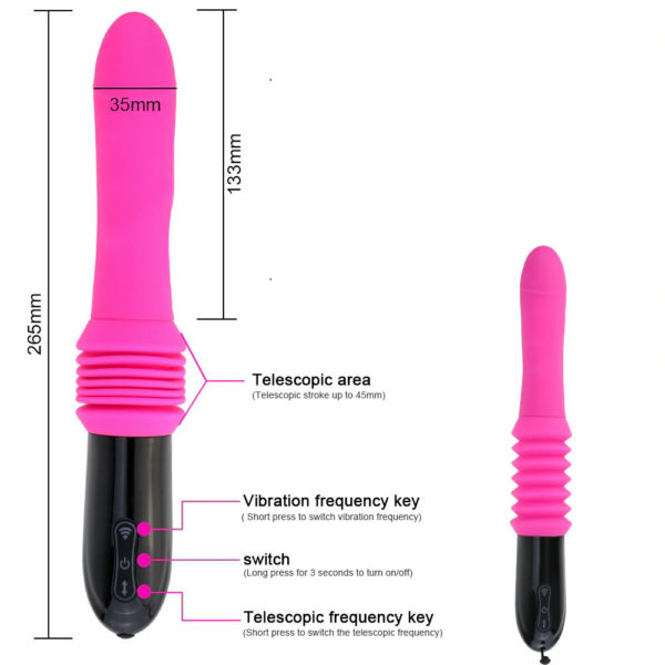 Auto Thrusting Pleasure Dildo - size and controls